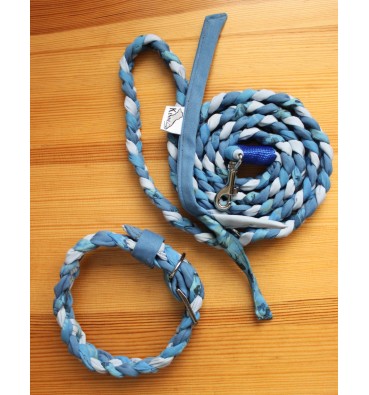 Dog set: leash and collar BLUE